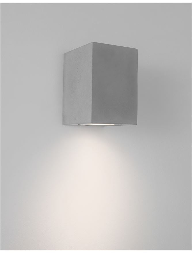Външен аплик FUENTO 10W GU10 Сив бетон стъкло IP65 L8.6 W10 H12см