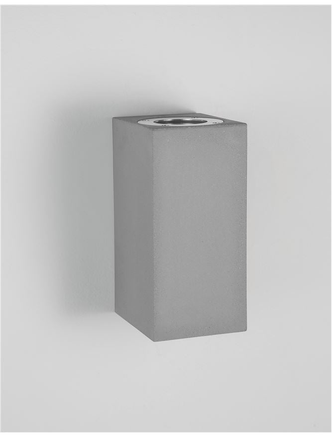 Външен аплик FUENTO 2x10W GU10 Сив бетон стъкло IP65 L8.6 W10 H18см