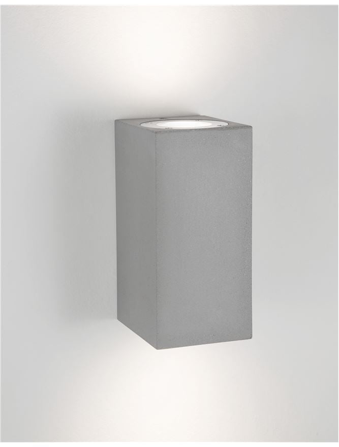 Външен аплик FUENTO 2x10W GU10 Сив бетон стъкло IP65 L8.6 W10 H18см
