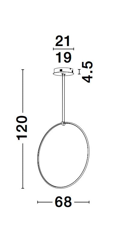 Висящо осветително тяло (пендел) RING 27W Пясъчно черен алуминий и акрил