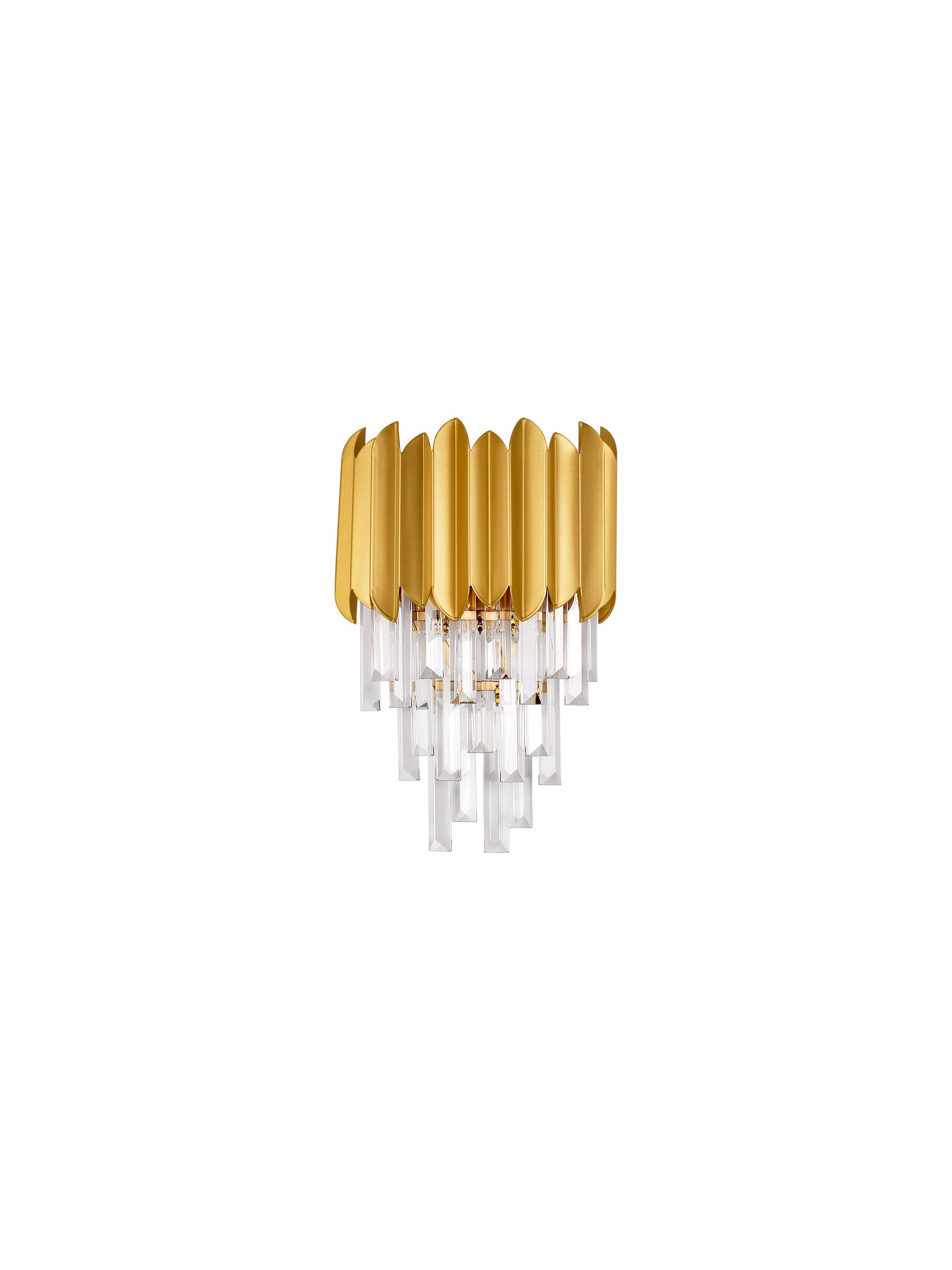 Висящо осветително тяло (пендел) MAGNOLIA 2x5W E14 Златист алуминий и кристал