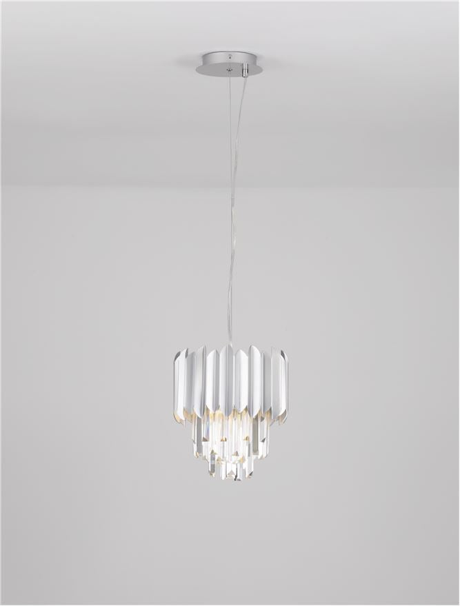 Висящо осветително тяло (пендел) MAGNOLIA 5W E14 1x5W Хромиран алуминий и кристал ⌀25 H120см Регулируема