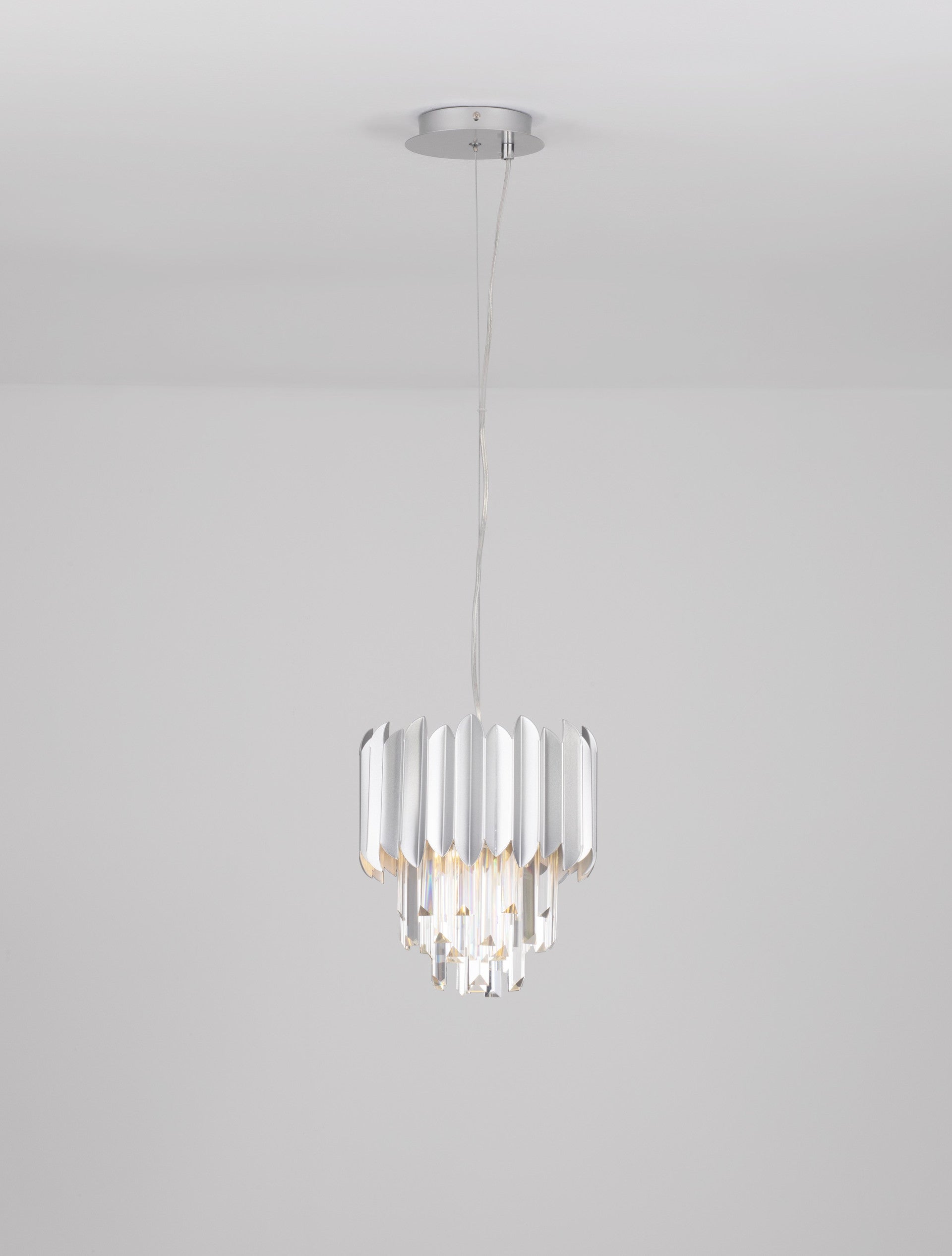 Висящо осветително тяло (пендел) MAGNOLIA 5W E14 1x5W Хромиран алуминий и кристал ⌀25 H120см Регулируема