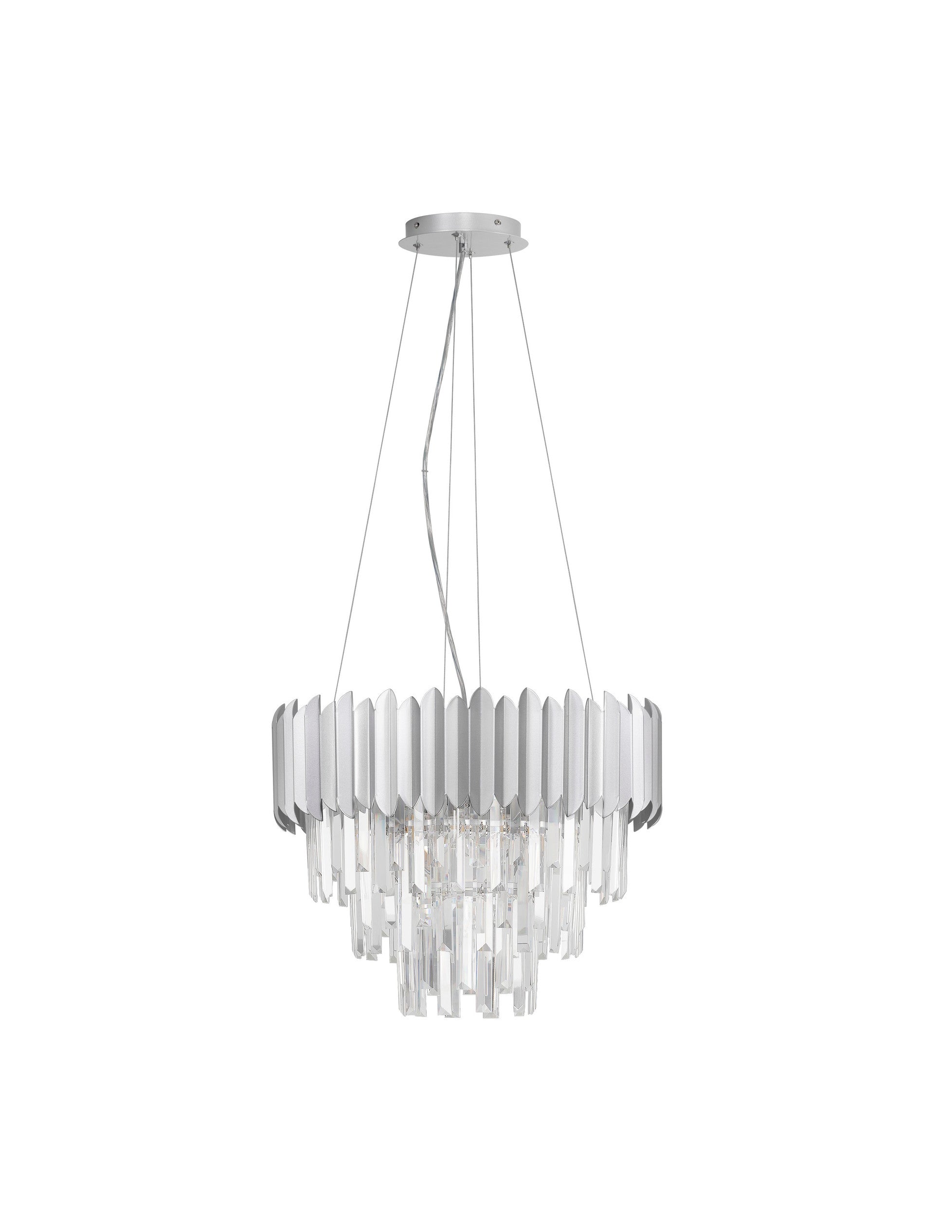 Висящо осветително тяло (пендел) MAGNOLIA 30W E14 6x5W Хромиран алуминий и кристал ⌀50 H120см Регулируема
