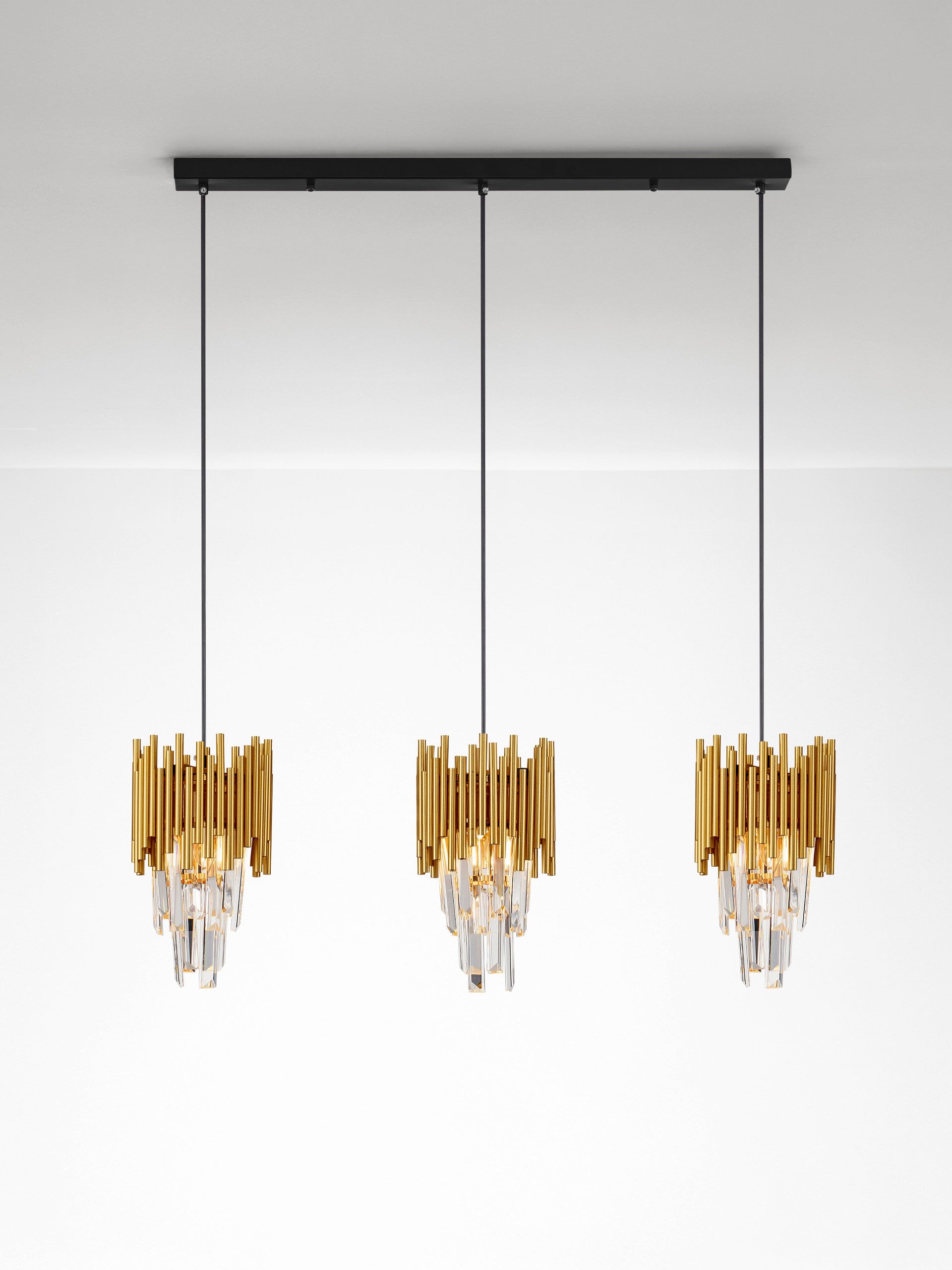 Подова лампа MAGNOLIA 3x5W E14 Златист алуминий, Пясъчно черен стомана