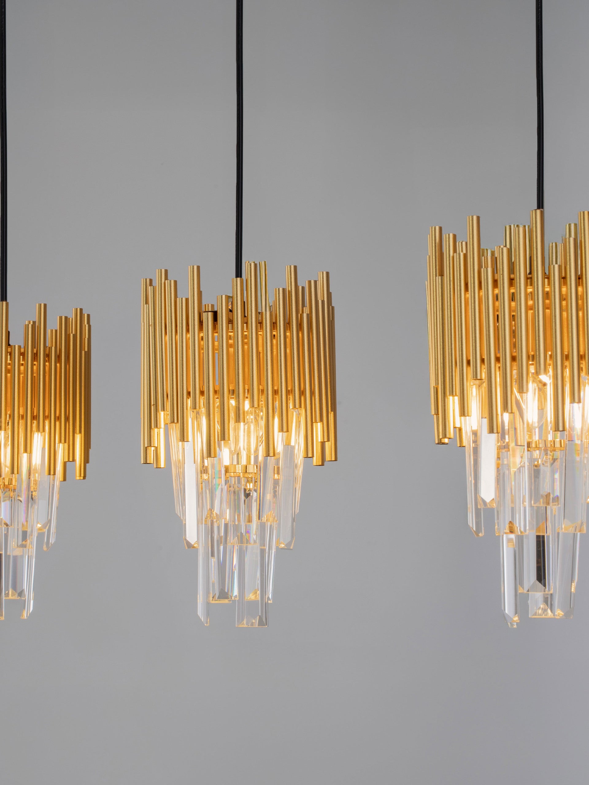Подова лампа MAGNOLIA 3x5W E14 Златист алуминий, Пясъчно черен стомана