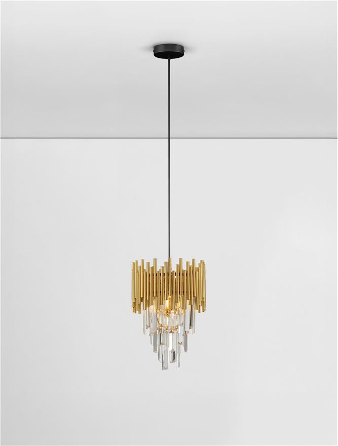 Подова лампа MAGNOLIA 1x5W E14 Златист алуминий, пясъчно черна стомана