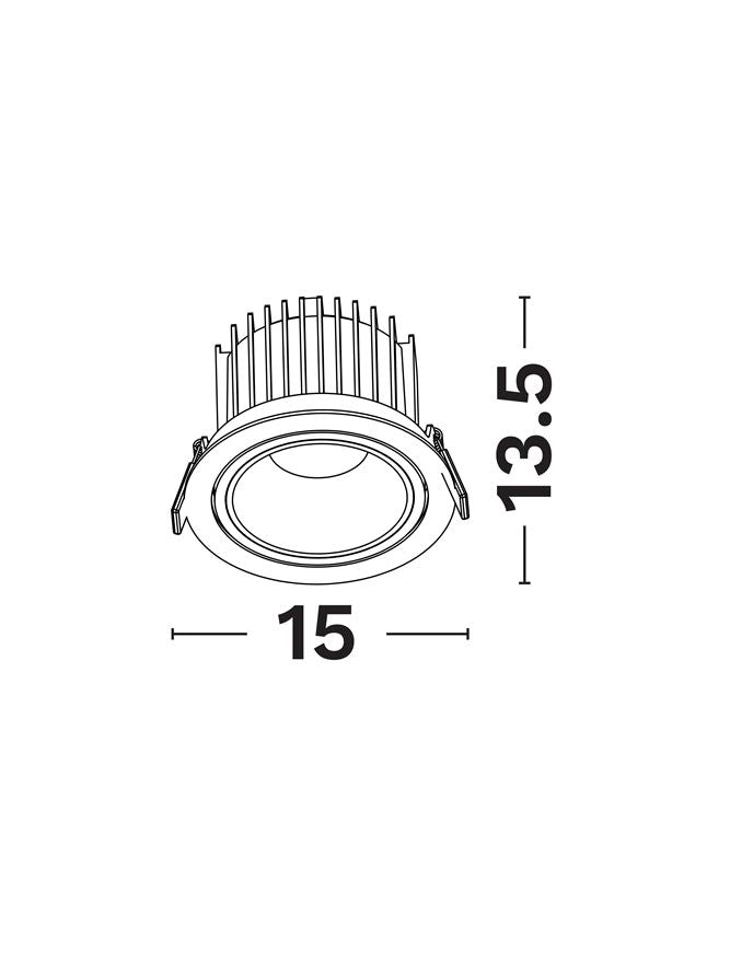 Техническо осветление VULCAN 40W LED Матов бял алуминий 3000K D15 H9.6см
