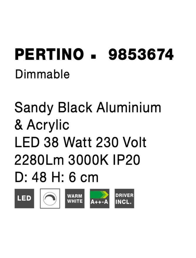 Висящо осветително тяло (пендел) PERTINO 40W 3000K Пясъчно черен алуминий