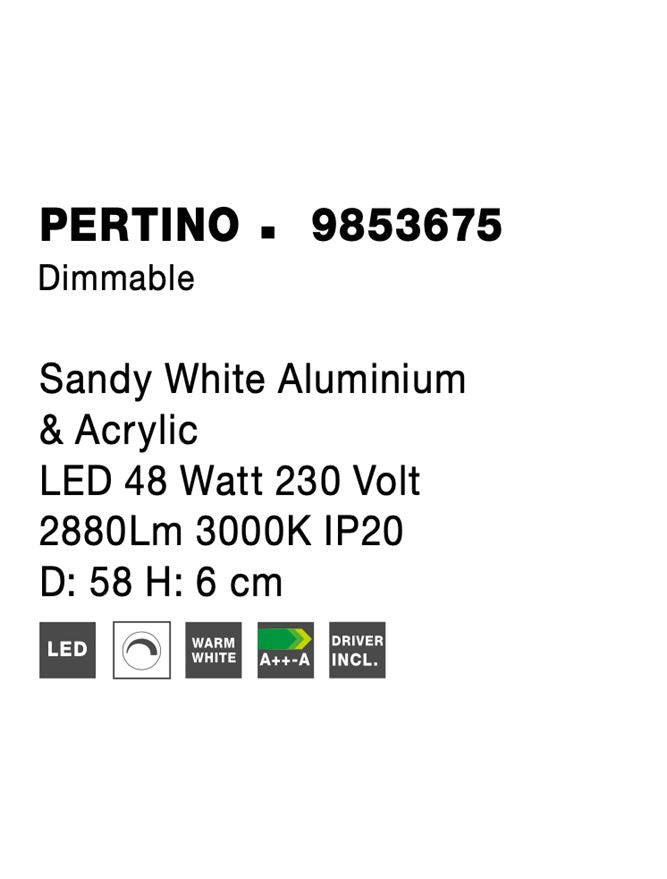 Висящо осветително тяло (пендел) PERTINO 50W 3000K Пясъчно бял алуминий
