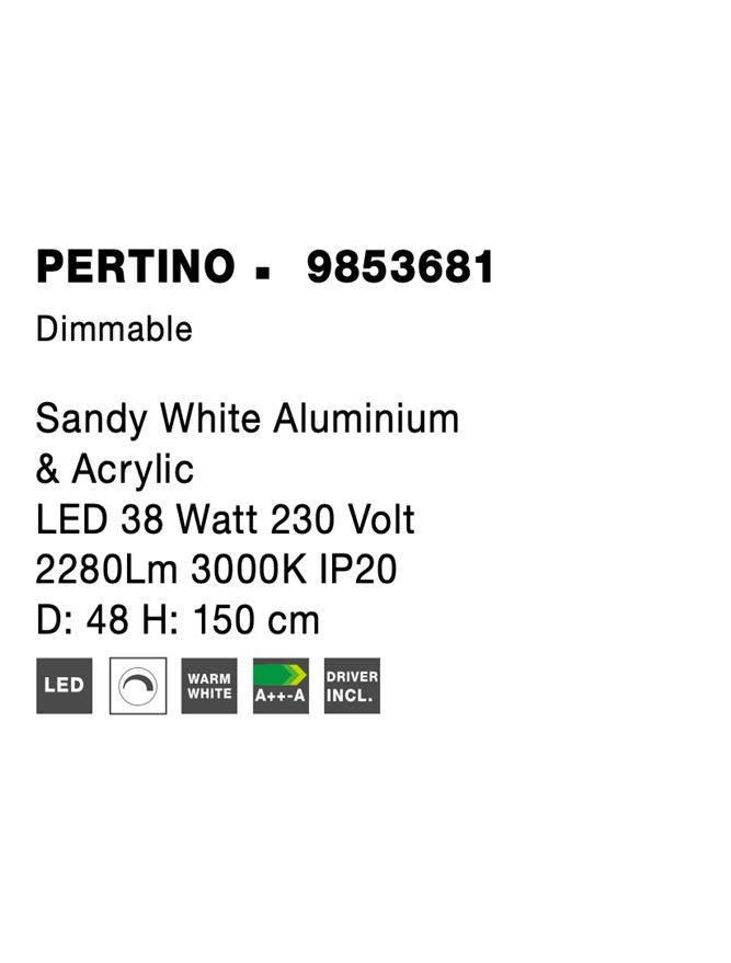 Висящо осветително тяло (пендел) PERTINO 38W 3000K Пясъчно бял алуминий
