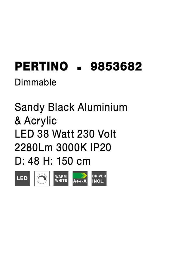 Висящо осветително тяло (пендел) PERTINO 38W 3000K Пясъчно черен алуминий