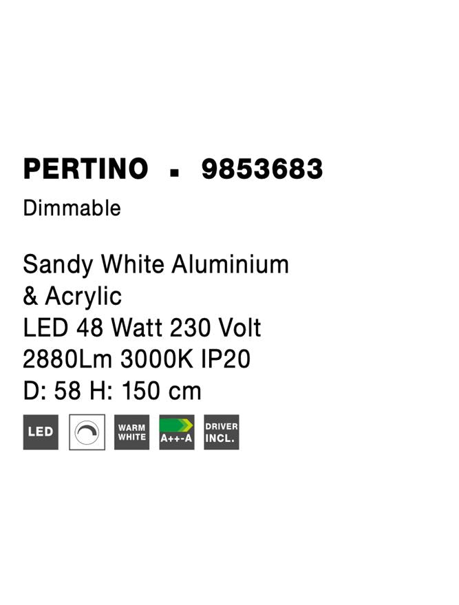 Висящо осветително тяло (пендел) PERTINO 48W 3000K Пясъчно бял алуминий