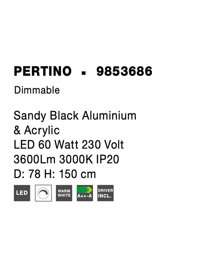 Висящо осветително тяло (пендел) PERTINO 61W 3000K Пясъчно черен алуминий