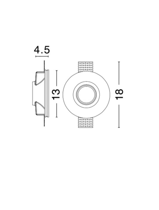 Техническо осветление INSET 35W Бял гипс GU10 IP20