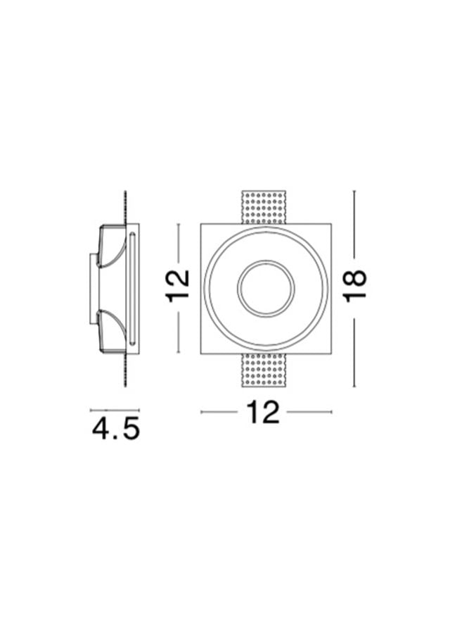 Техническо осветление GOL 35W Бял гипс GU10
