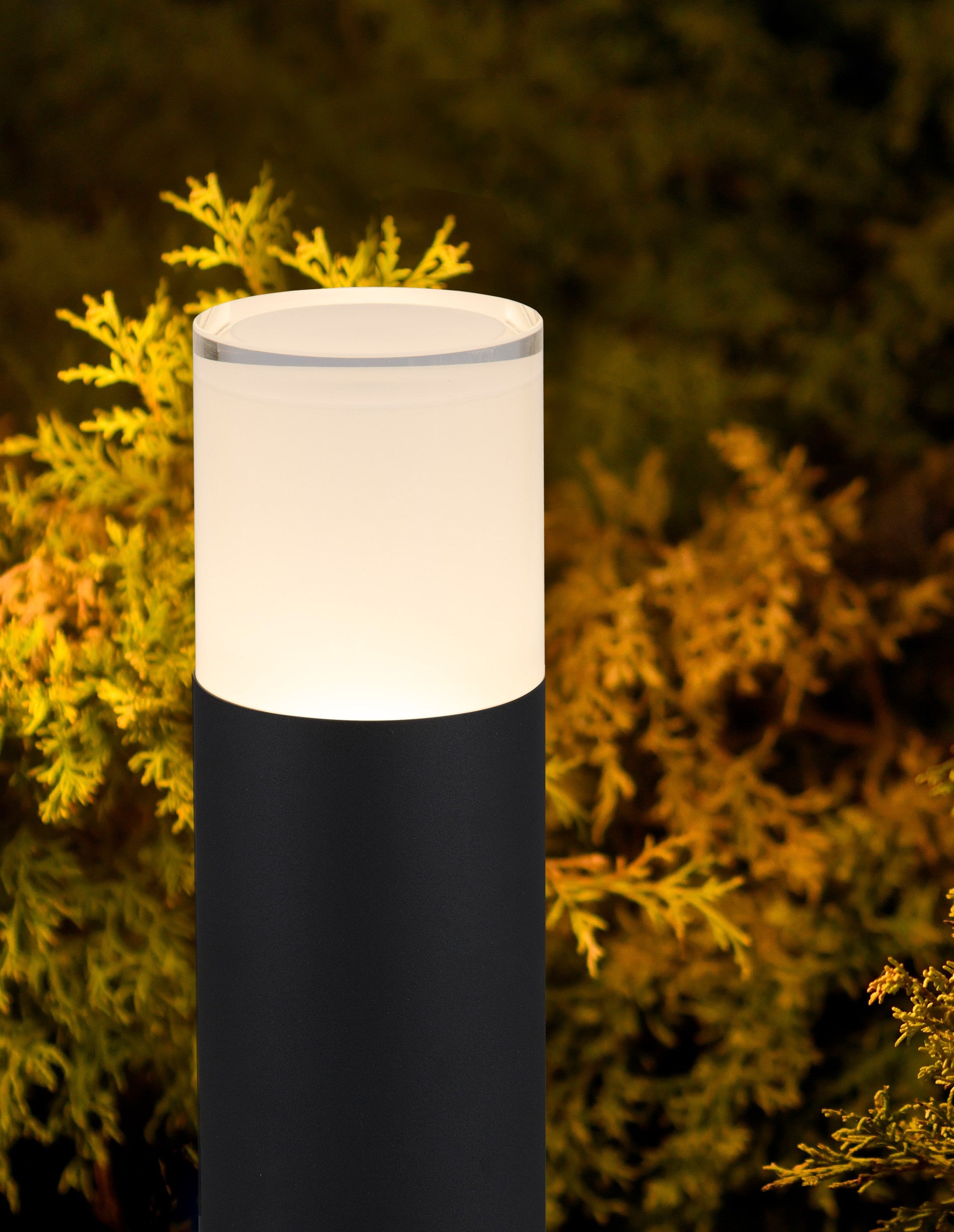 Външен аплик NOTEN LED 8W Пясъчно черен алуминий с прозрачен и бял акрил ⌀9 H40см IP65