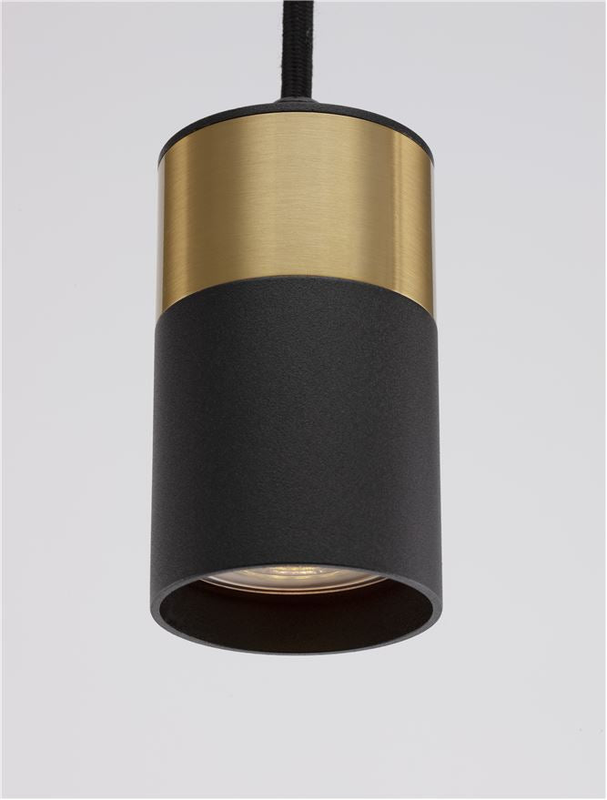 Висящо осветително тяло (пендел) PONGO 10W GU10 Пясъчно черен и златист алуминий ⌀5.6 H160см