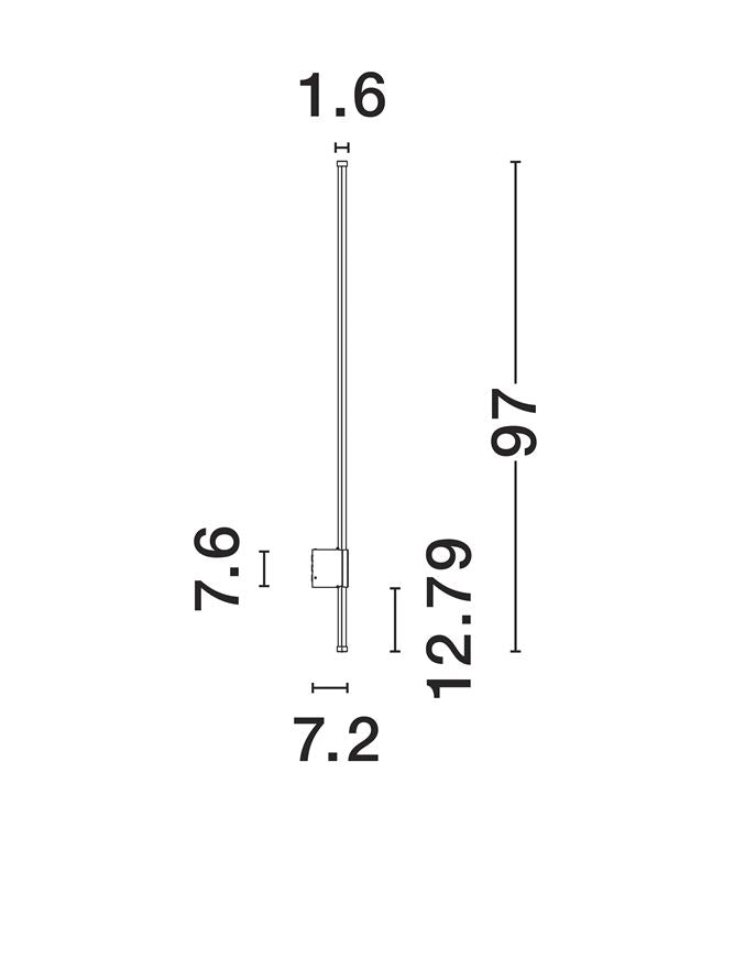 Външен аплик RIDGE 19W Пясъчно бял алуминий IP65 ⌀1.6x7.6 H97см