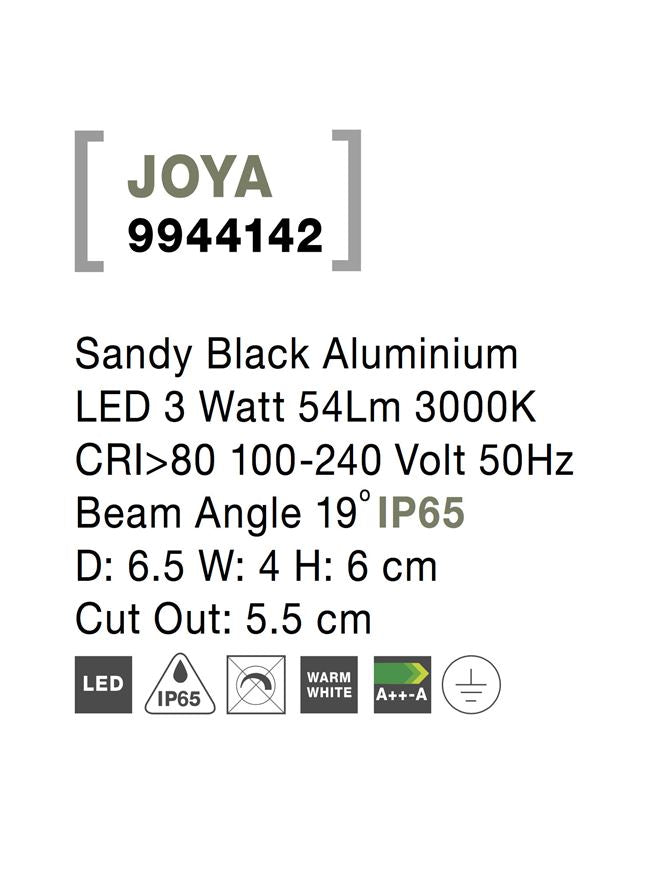 Външен аплик JOYA 3W Тъмен антрацит алуминий IP65