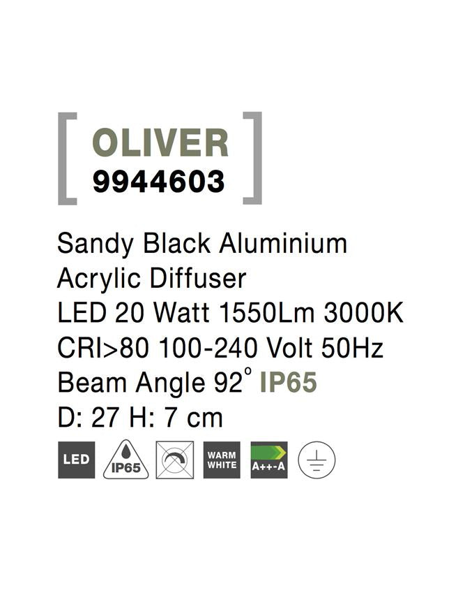 Външен аплик OLIVER 20W Тъмен антрацит алуминий