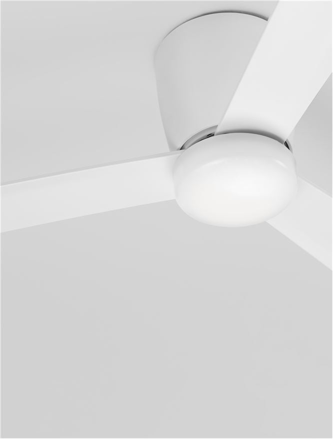 Плафон DELL 38W LED Бял алуминий, черни ABS перки, вентилатор Ø122см