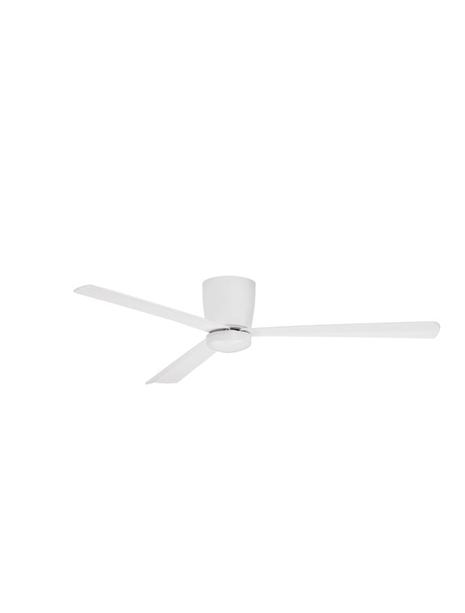 Плафон DELL 38W LED Бял алуминий, черни ABS перки, вентилатор Ø122см