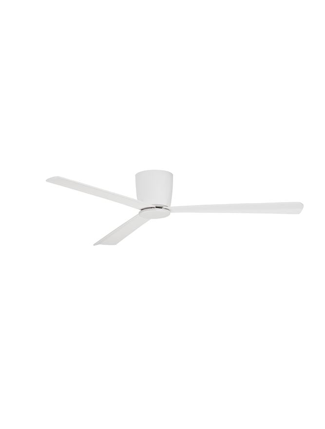 Плафон DELL 38W LED Бял алуминий, черни ABS перки, вентилатор Ø122см