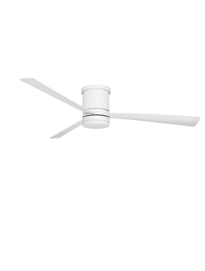 Плафон SILKY 35W Матово бял стомана и стъкло вентилатор Ø132 H25см