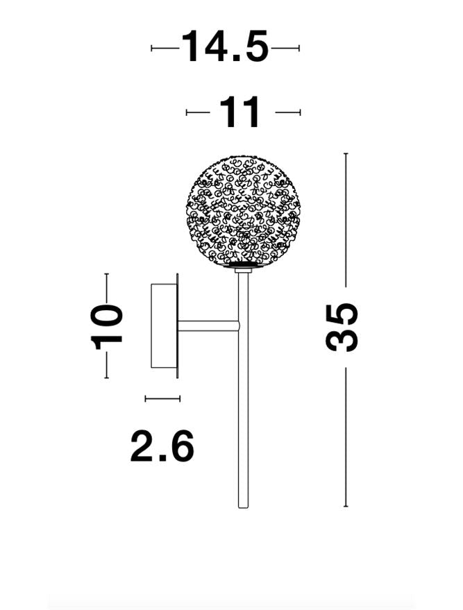Висящо осветително тяло (пендел) MIRANO LED 5W G9 Златист месинг Прозрачно структурирано стъкло ⌀11 L14.5 H35см