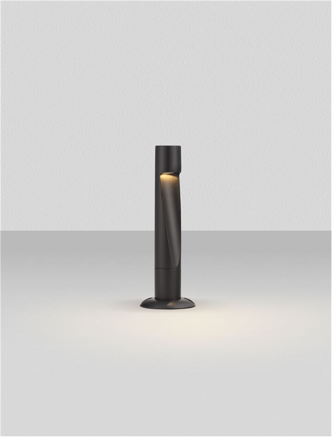 Външен аплик NOOI LED 6W Тъмен антрацит алуминий и стъкло ⌀10.5 H30см IP65