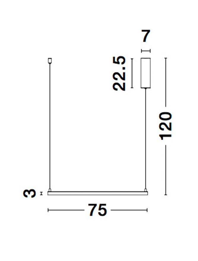 Висящо осветително тяло (пендел) ETERNA 40W 3000K Пясъчно бял алуминий