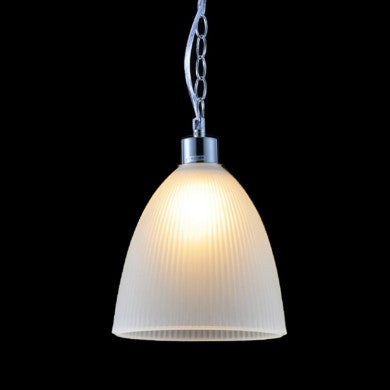 висящо осветително тяло 1xE37 бяло райе стъкло D20cm MANOLIA