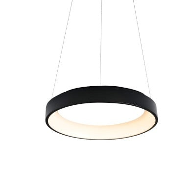висящо осветително тяло LED 73W CCT 5450LM черен метал D78xH14cm APOLLO