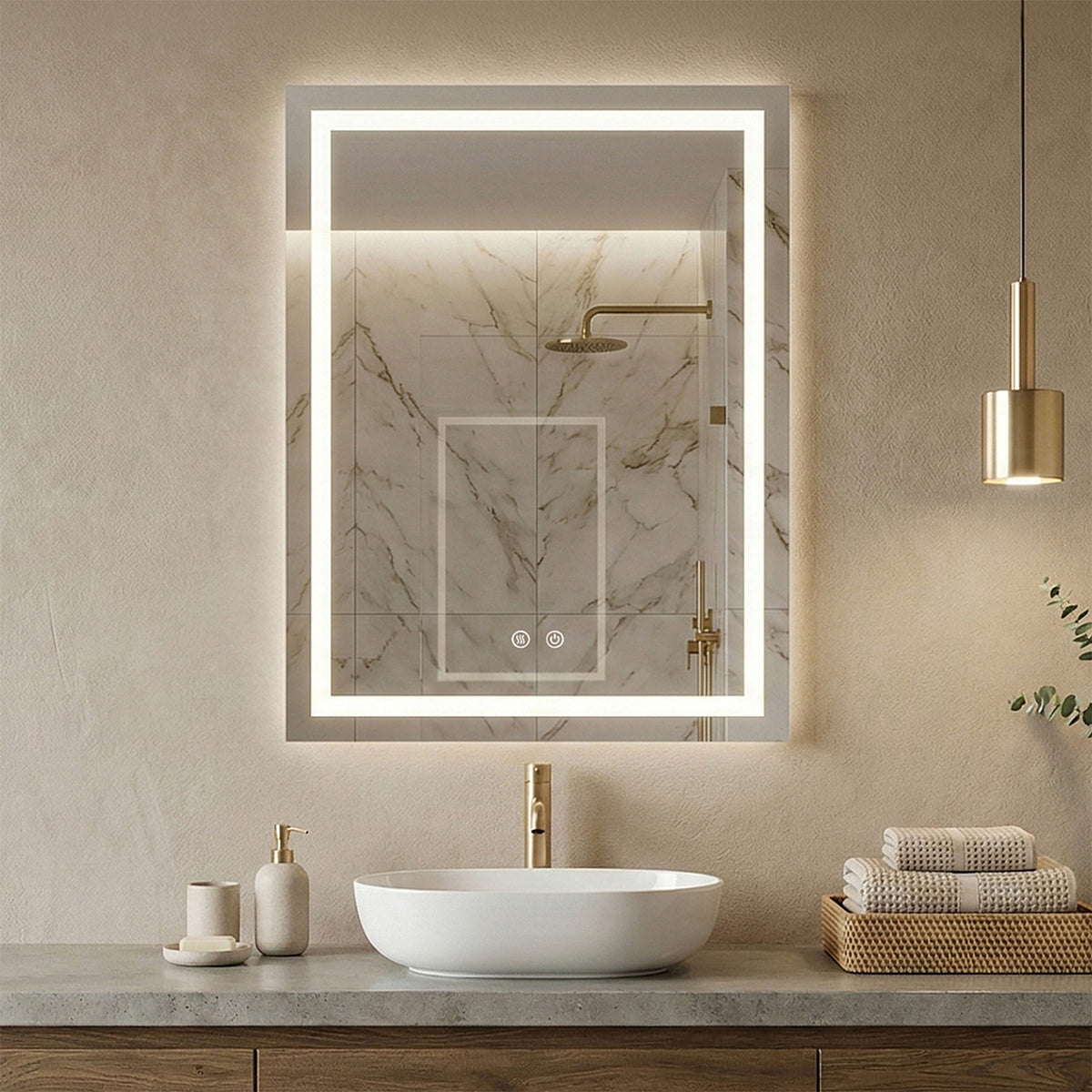 LED огледало Box Lux 60×80cm | Правоъгълно | Anti Fog | Touch Control