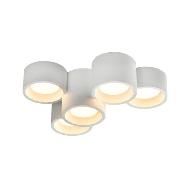Гипсов плафон 5 кръга натурален 370*240*150 GENI 5*GX53