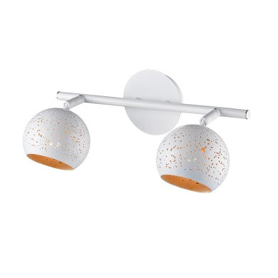 стенно осветително тяло 2xG9 метален бял + месинг 32x10x15,8cm PLANETARIO