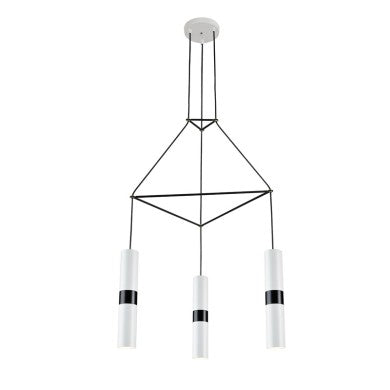 Висящо осветително тяло 3xGU10 бял метален 56x49x150см DA VINCI