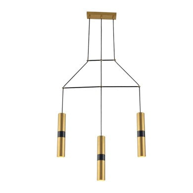 Висящо осветително тяло 3xGU10 месингов метален 66x8x150см DA VINCI