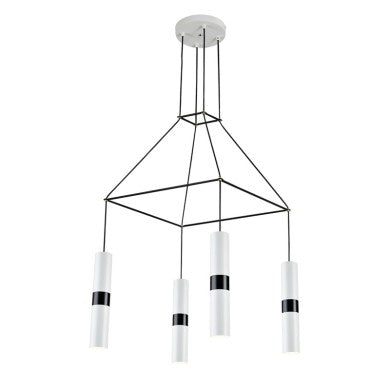 висящо осветително тяло 4XGU10 метален бял 56x56xH150cm DA VINCI
