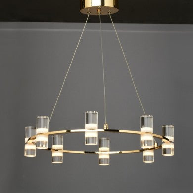 висящо осветително тяло LED2835 32W златен алуминий 3000K 2880lm D52xH131.5cm IONIAN
