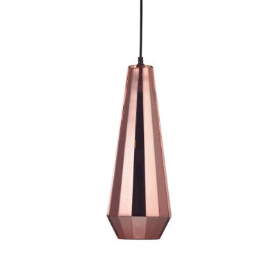 висящо осветително тяло 1xE27 стъкло мед Φ15xH145cm