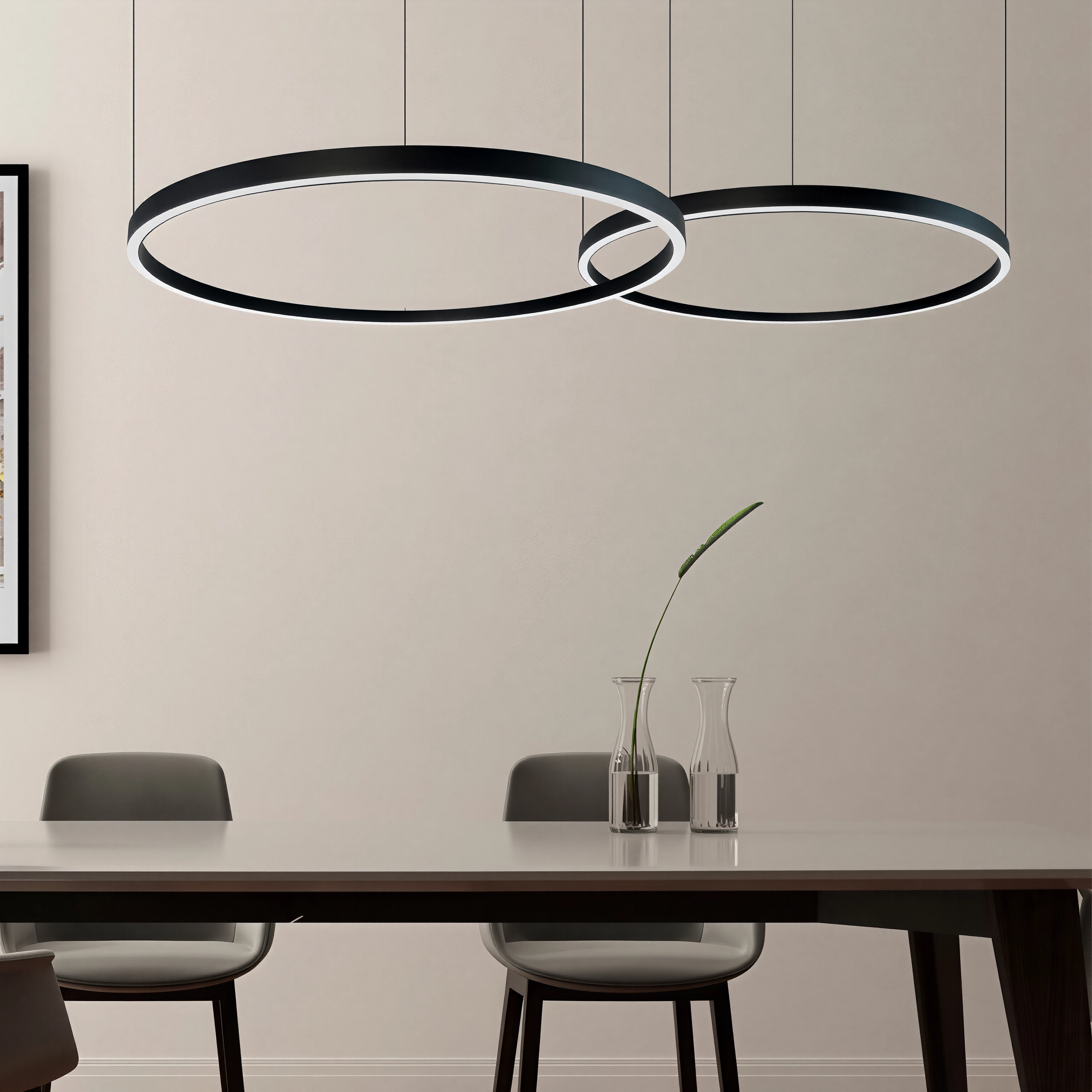 Кръгъл висящ LED полилей Cool CCT | Тип пръстен | 5 размера | 110° ъгъл