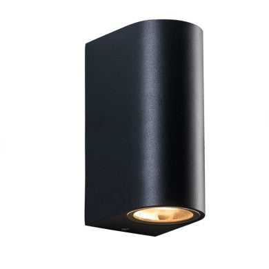 Стенен осветител GU10 пясъчен черен 230V AC IP65 макс. 2x35W