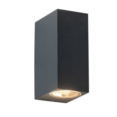 Стенен осветител GU10 тъмно сив 230V AC IP65 макс. 2x35W