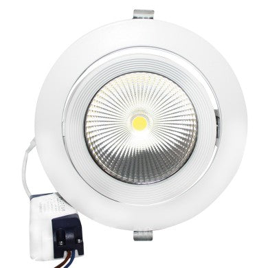 бяло вградено подвижно осветително тяло LED 30W 4000K 60° 2480lm 230V Ra80