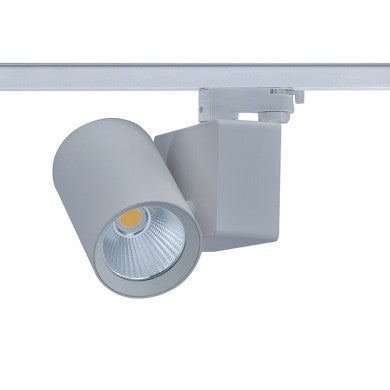 сиво шинно осветително тяло LED 20W 4000K 1-фазно 34° 2100lm 230VAC Ra80