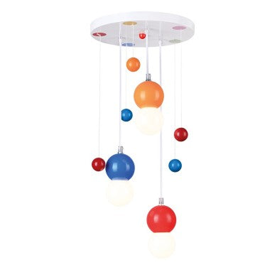 детско висящо осветително тяло 3xE27 многоцветно Φ30xH60cm BUBBLES