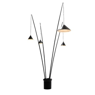 Подова лампа 4-ка черен метал и смола D100 H250cm 4xE27 DELIA