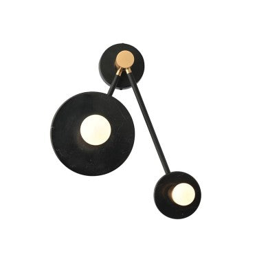 Стенно осветително тяло 2xE27 черен мрамор 18x74x23cm CLOCK
